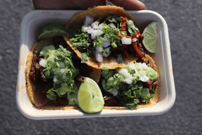 al pastor and asada tacos