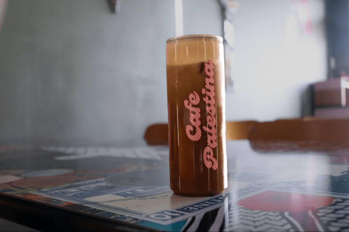 a drink from Cafe Palestina