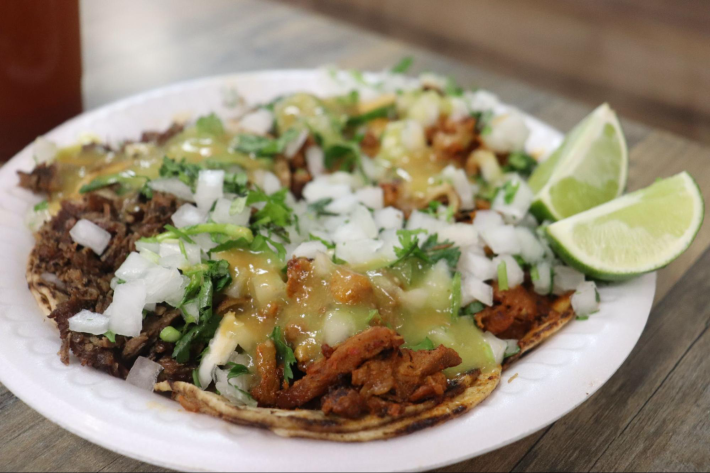 tacos de asada, al pastor, cabeza