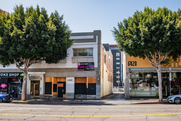 Hollywood Boulevard between Cahuenga Boulevard and Wilcox Avenue.