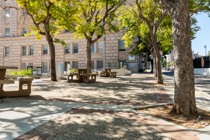 The San Pedro Municipal Building along Beacon St.
