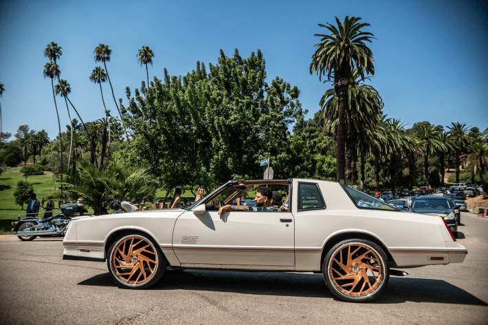 a white classic car