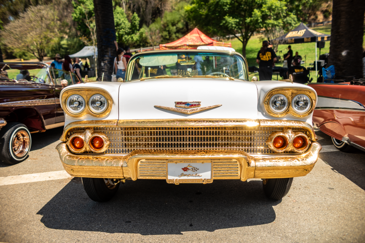 the rear of a classic Impala