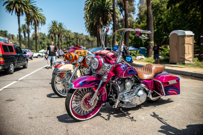 a pink motorcycle