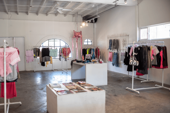 inside a clothing store