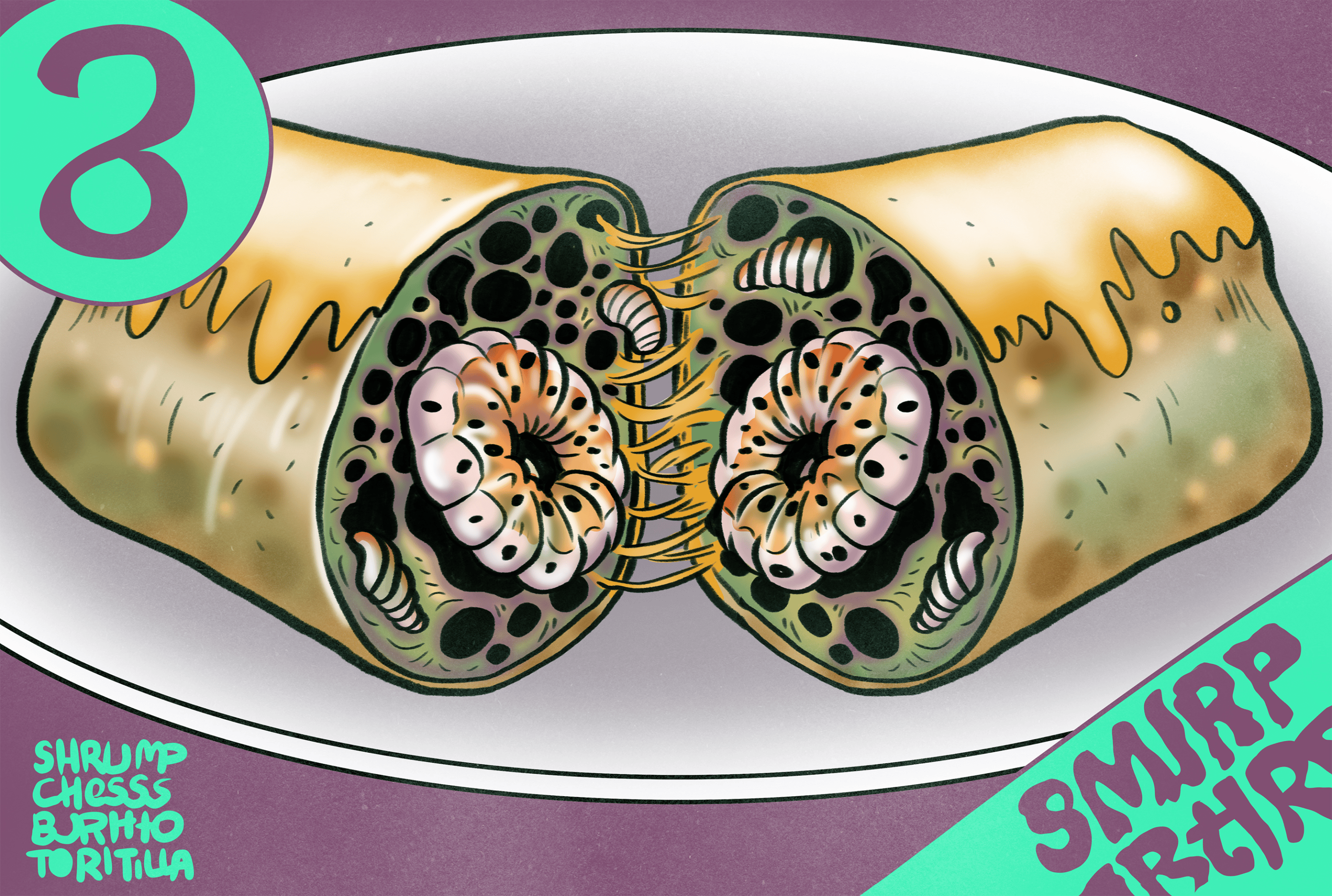 a drawing of a burrito in the style of AI art