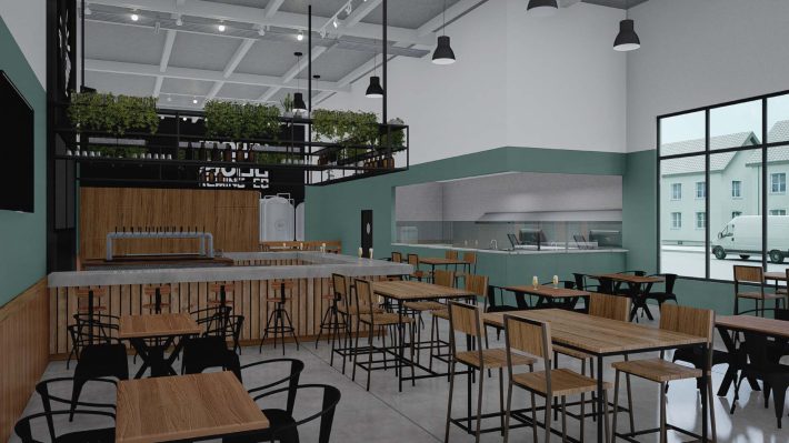 Renderings of Brown Soul Brewery by NS Designs, Pasadena.