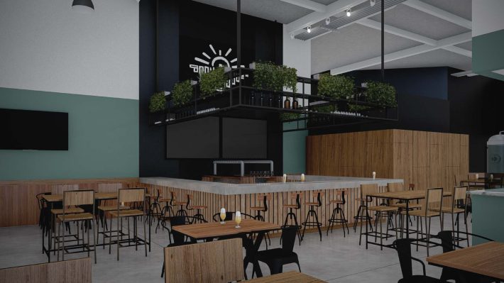 Renderings of completed Brown Soul Brewery by NS Designs, Pasadena.