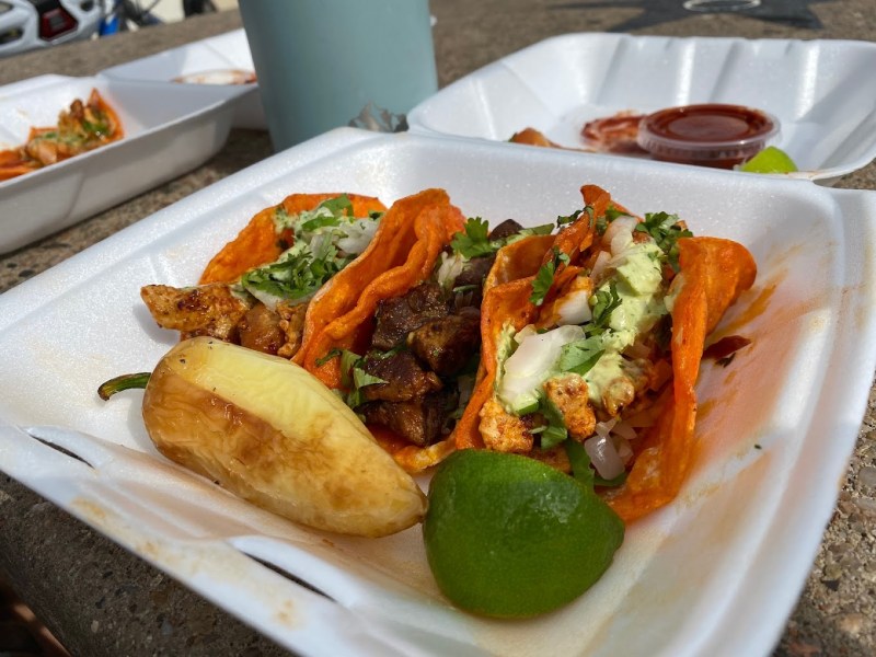 A plate of crispy birria-style tacos at El Cinco de Mayo. Photo via Google Reviews/Ben Simmons. 