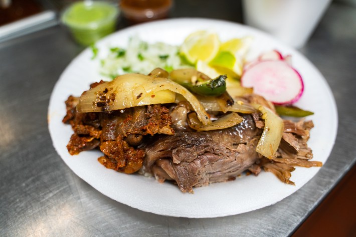 A taco de barbacoa de borrego at Ardayas's Restaurant. Photo by Memo Torres for L.A. TACO.