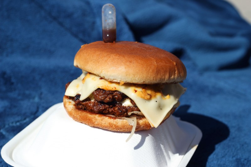 Birria burger from A's BBQ. Photo by Cesar Hernandez.