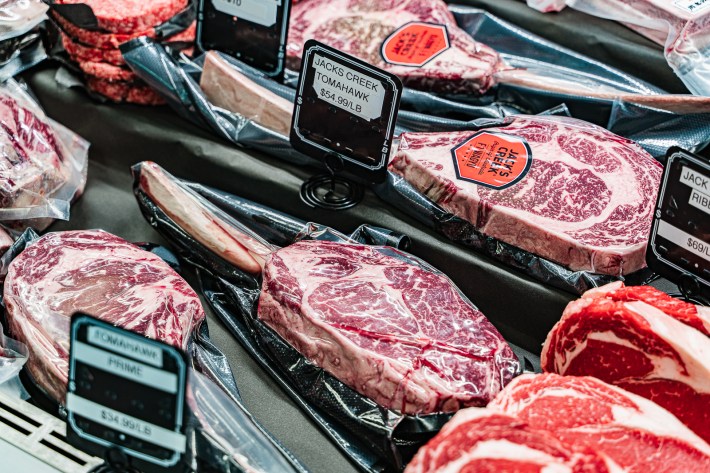 The butcher case at La Carnicería Wagyu Meat Market.