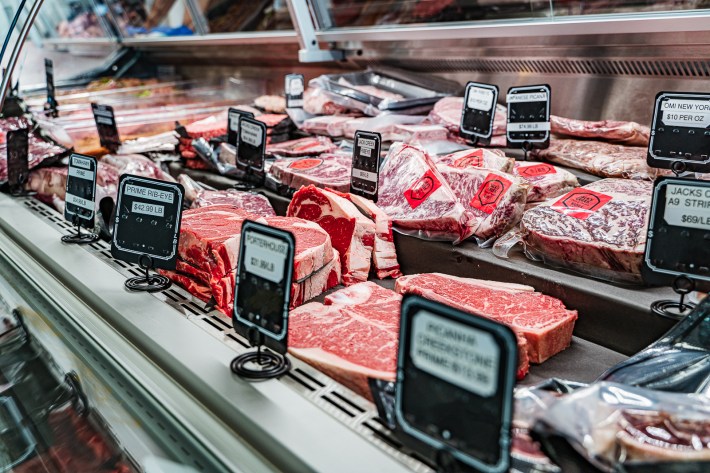 The butcher case at La Carnicería Wagyu Meat Market.