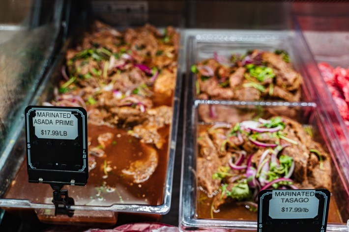 The butcher case at La Carnicería Wagyu Meat Market.