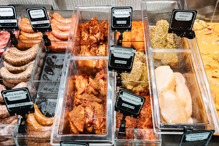 The butcher case at La Carnicería Wagyu Meat Market.