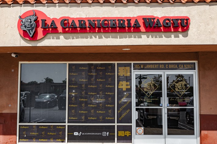 Outside La Carnicería Wagyu Meat Market.