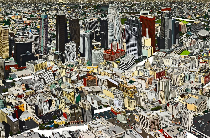 Downtown #2, colored pencil on paper, 4’ x 6’ 2006 