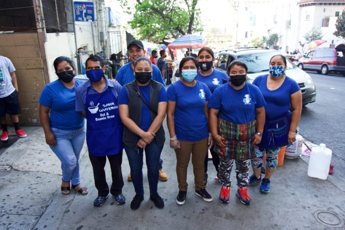 Street vendors from the Guatemalan Night market on 6th and Bonnie Brae came together to demand a stop to ongoing DPH sweeps.