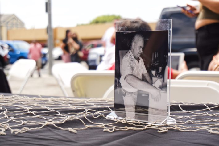 A photo of Don Diego was placed on each table at Barragan's grand opening on Sunday, July 18 in Long Beach.