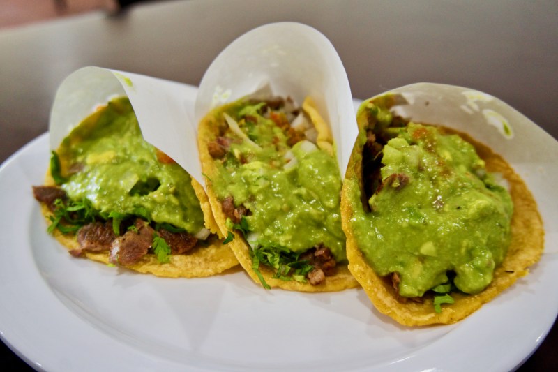 TJ-style tacos at Taquería El Poblano's new location in Anaheim. 