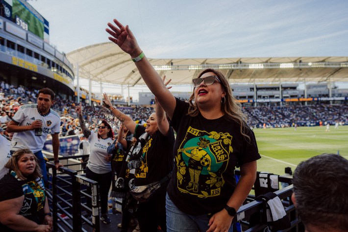 LARS had an all-female Capo box for the match against Orlando City. Photos provided by Luis Catalan for LA Riot Squad.