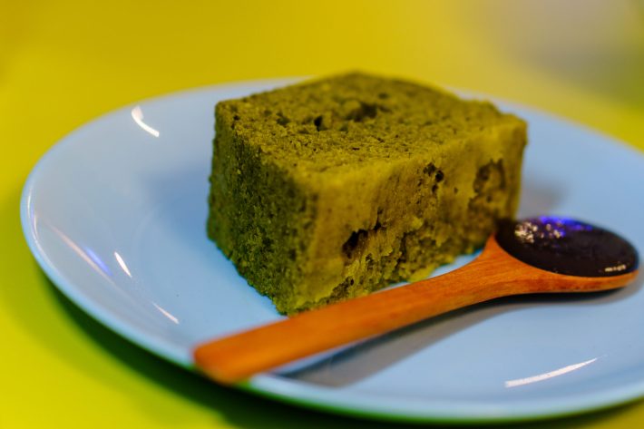 Green tea cake at Fideo Gordo. Photo by Peter Hong for L.A. TACO.