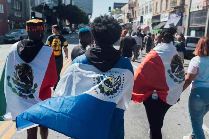 Scenes from a Black and Brown unity rally in DTLA in 2020. Photo by Kemal Cilengir for L.A. TACO.