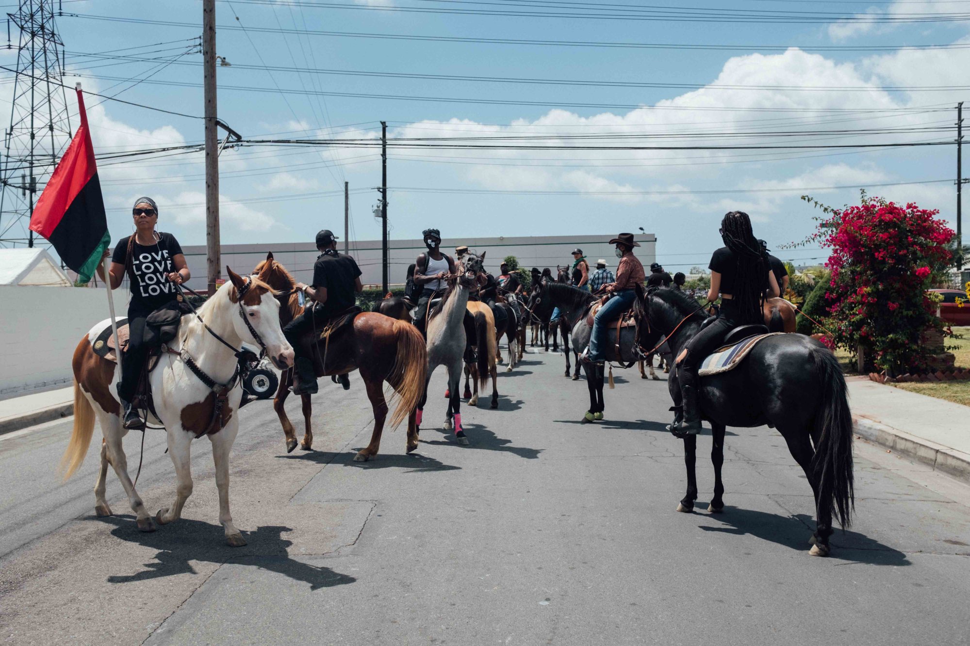 Black Cowboys Matter': Horseback protesters who grew up with George Floyd  lead the line in Houston