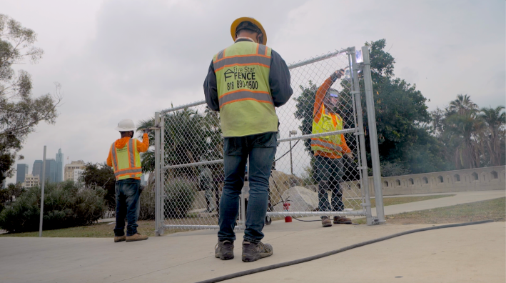 Workers at MacArthur Park. Photo by Lexis-Olivier Ray for L.A. TACO.