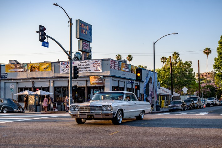 Lowriders on Sunset Boulevard.