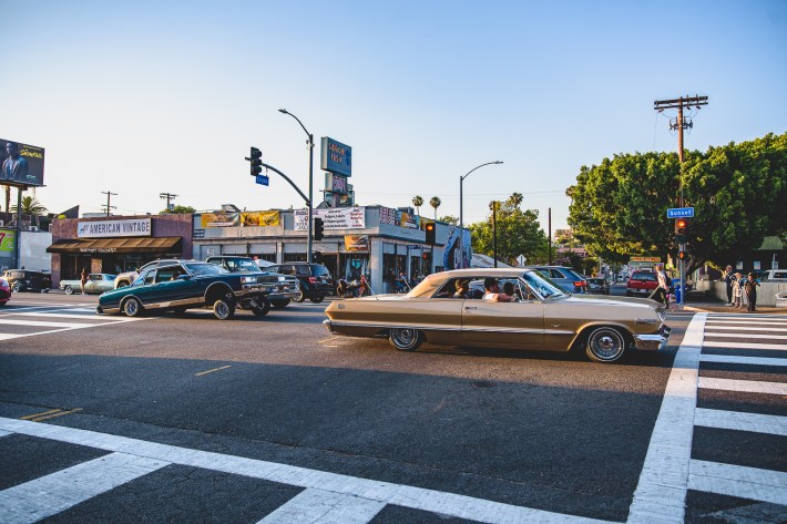 Lowriders on Sunset Boulevard.