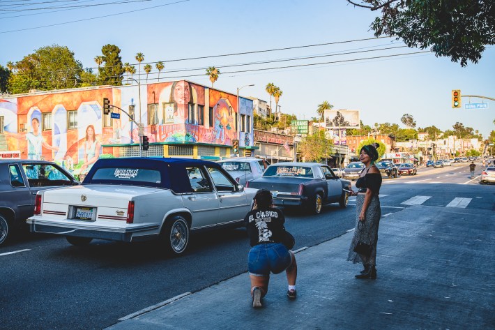 Lowriders on Sunset Boulevard.