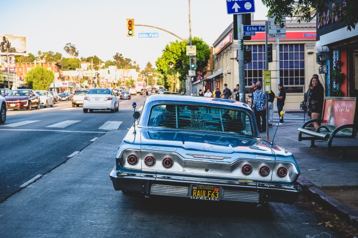 Lowriders on Sunset Boulevard.