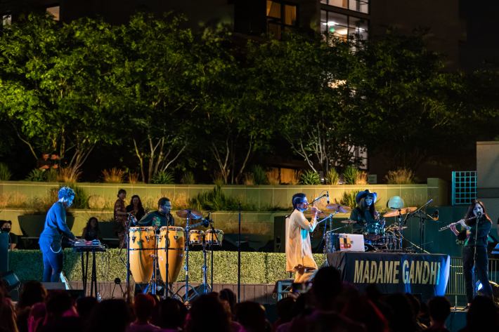 Madame Gandhi bring her signature energy to the California Plaza. Photo by Sandy Altamirano.