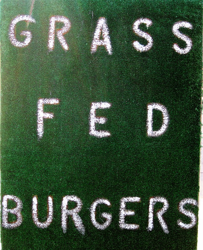 Grass Fed Burgers sign