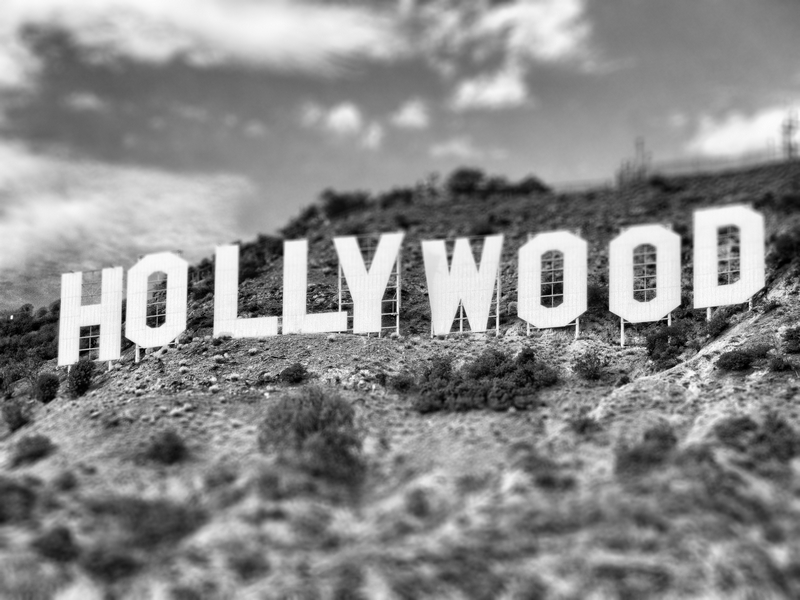 Hollywood Sign BW 400