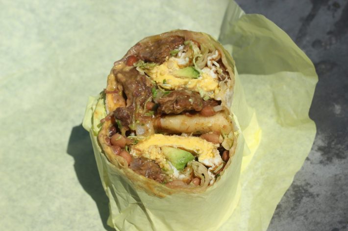 Oso burrito from Montoya's in Wilmington. Photo by Cesar Hernandez.