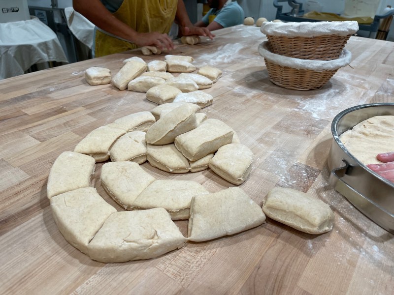Gusto's conchas being prepped three hours before service.