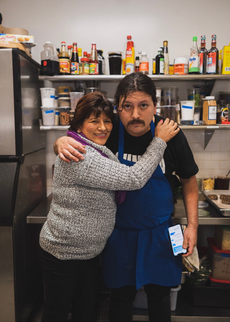 Argoti and his mother in the kitchen. Photo by Shahab Gozarkhah. 