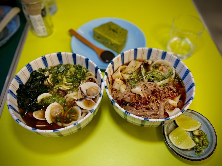 Udon is served with braised lamb and consomé at Fideo Gordo.