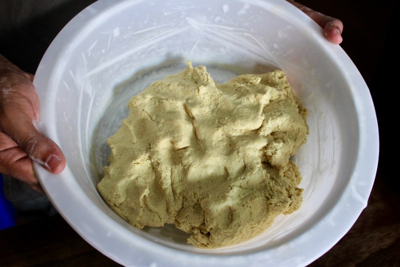 Masa at Tortillería Azteca.