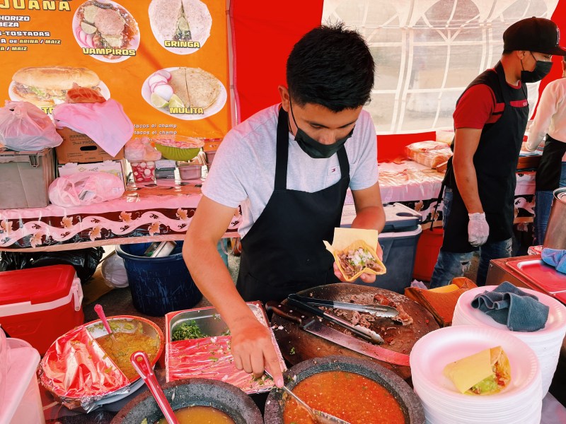 Tacos El Champ serving up Tijuana-style tacos in the city of Bell a week after Avenue 26 was closed down.