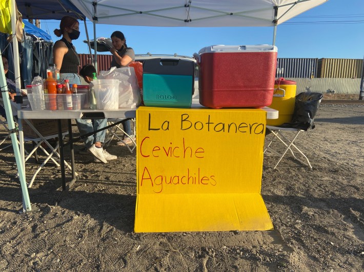 A ceviche vendor at Patata Street. Photo by Laura Tejeda for L.A. TACO.