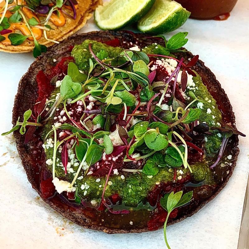 Beet tinga from Bee Taquería. Photo by Memo Torres for L.A. TACO.