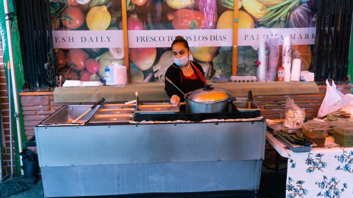 Juana Dominguez and her stand in south L.A. Photo by Janette Villafana for L.A. TACO.