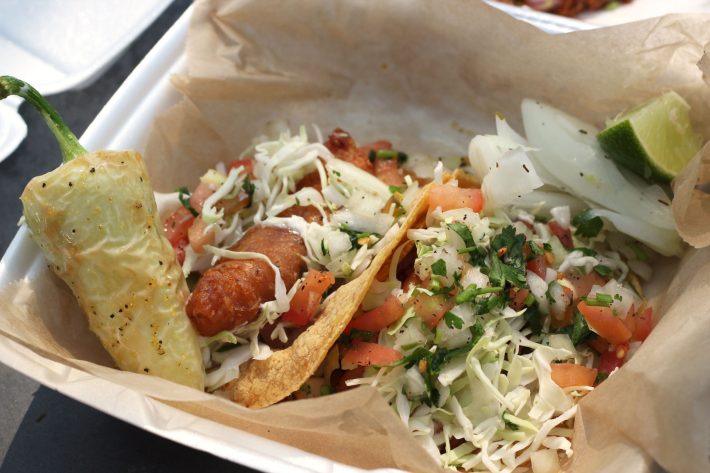 Fish tacos from Miches De La Baja in West Carson. Photo by Cesar Hernandez.