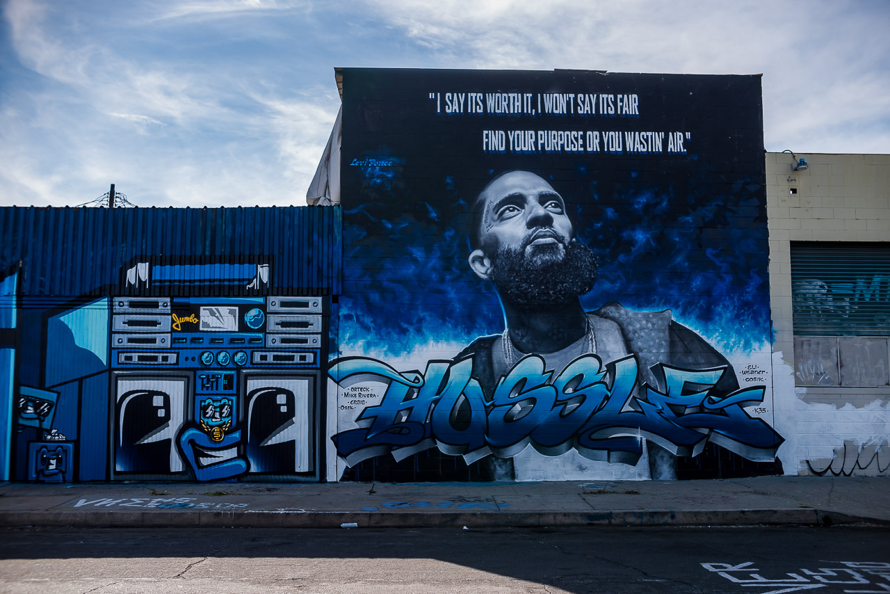 Hussle & Motivate' ~ Nipsey Hussle Murals and Memorials Paint the