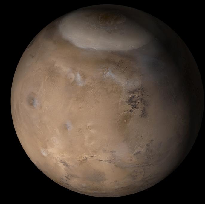 A color photo of Mars