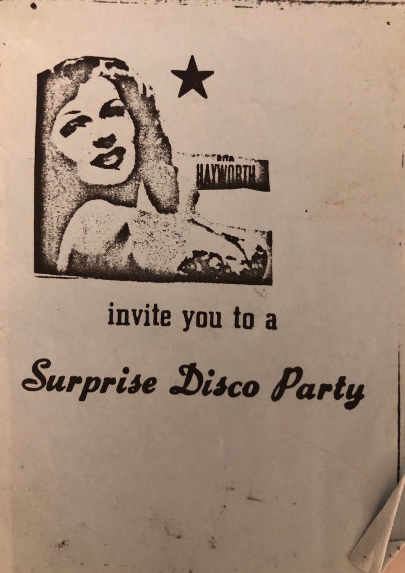 Invitation for a 1979 disco party at 320 Vía Miramonte, Montebello. Photo courtesy of Theresa Montalvo.