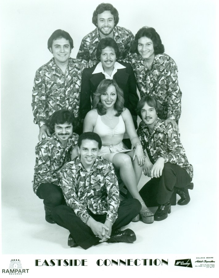 Eastside Connection, a disco band with roots in East L.A., photographed in 1977. Photo courtesy of Hector Gonzalez.